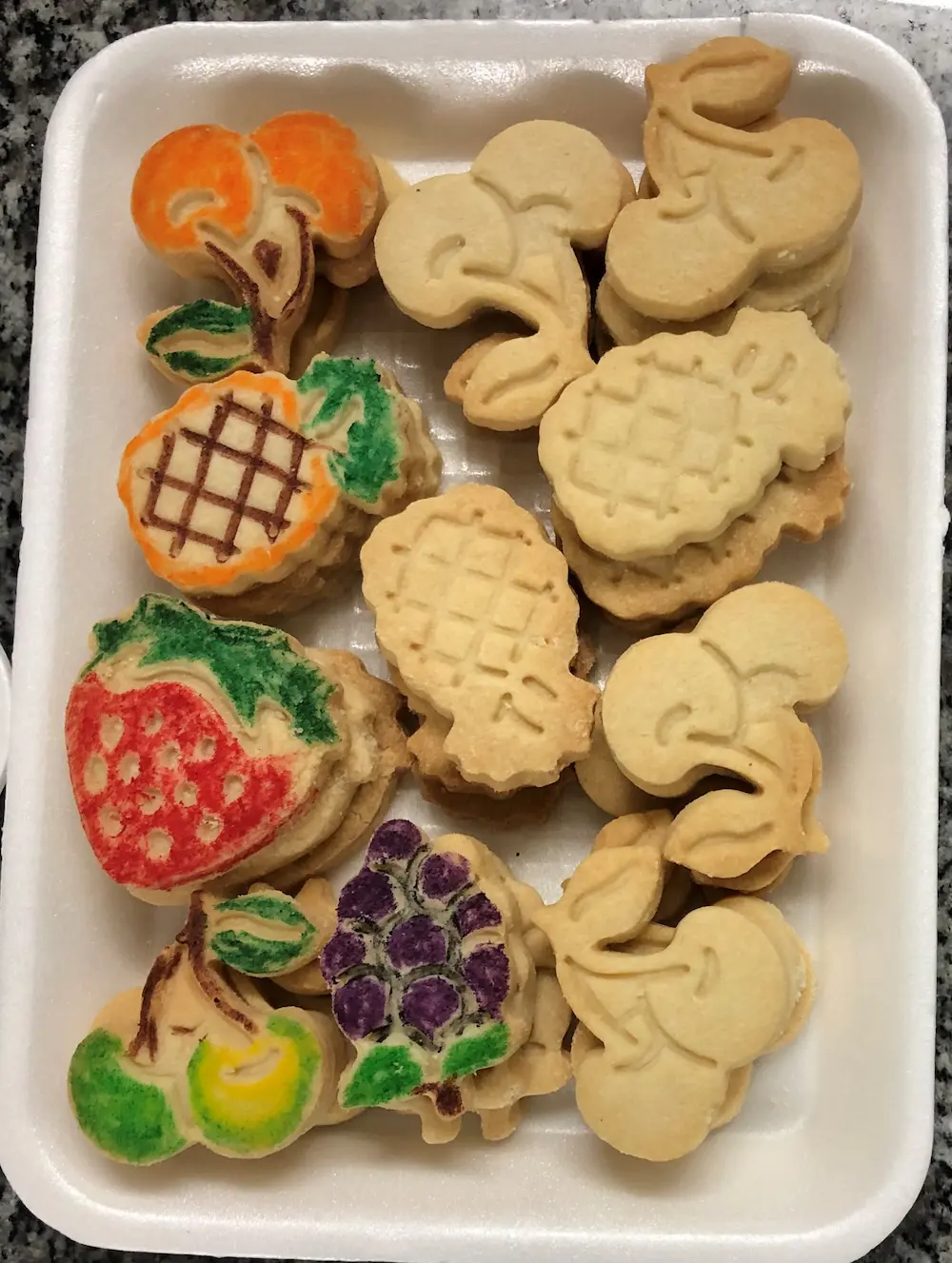 colored different shaped cookies